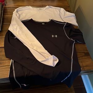 Grey and Black Under Armour Heat Gear shirts. Lot of 2